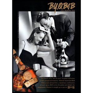 1992 B&B Liqueur Vintage Print Ad Couple Lounge Hotel Room Key Black Dress Photo